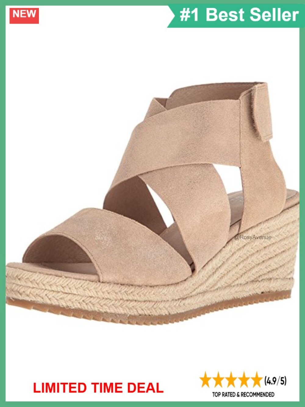 Metallic Suede Wedge Sandals Ankle Strap Jute Heel Open Toe